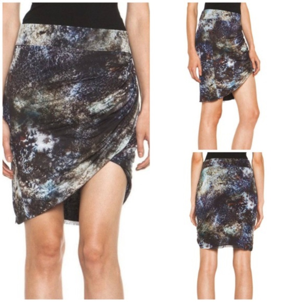 HELMUT LANG Skirt Asymmetrical Twist Stretch Mini